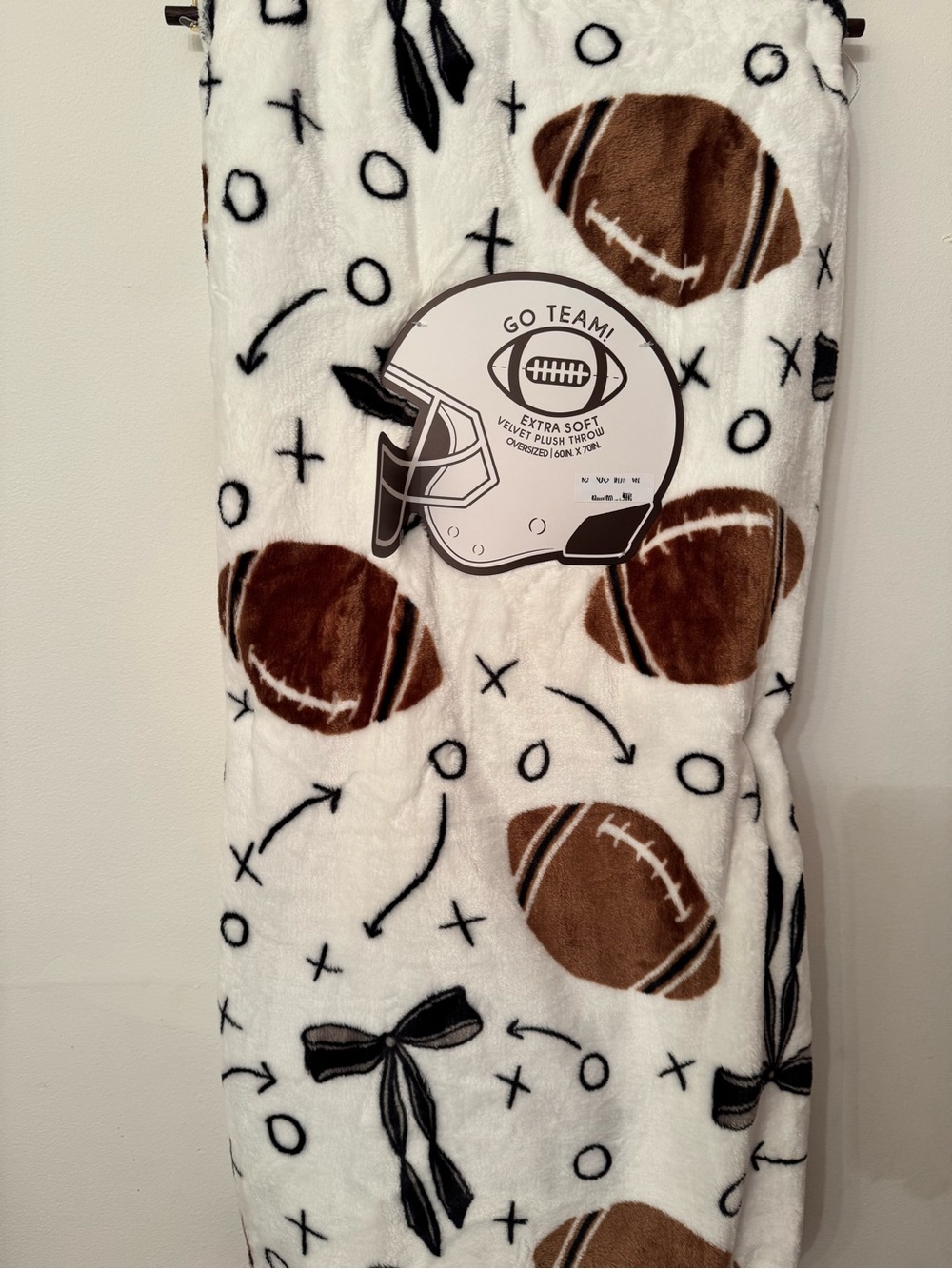 Football and Bows Blanket